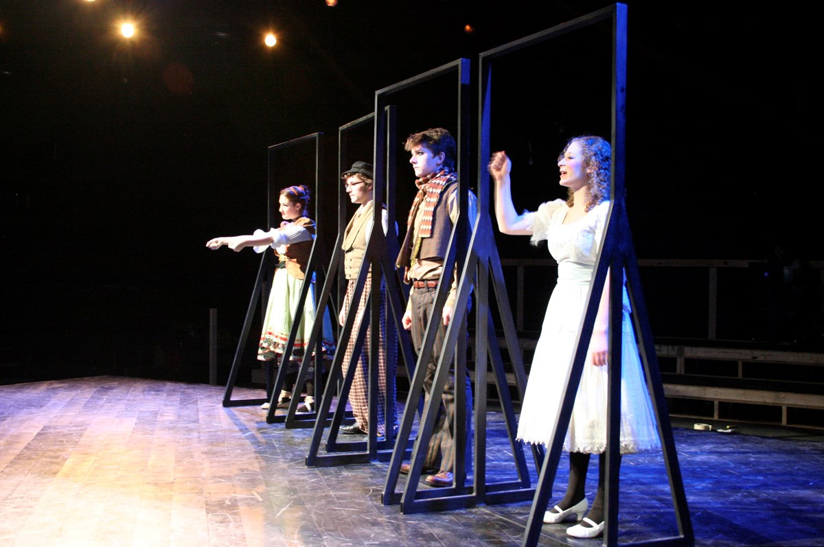 Scene from "The Trial" a Guilford College Theatre Production in 2013.