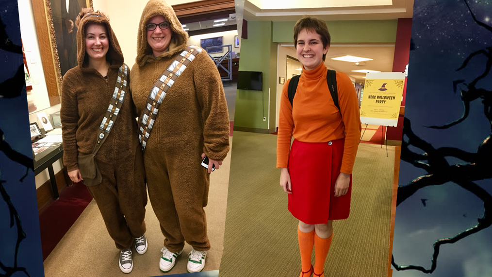 Students dress as Star Wars characters and Velma from Scooby Doo.