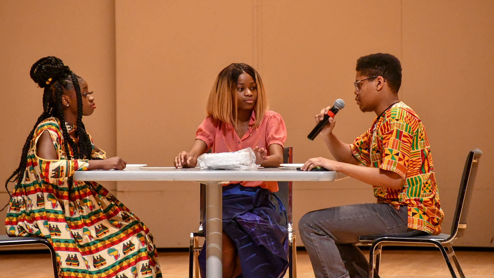 Guilford students perform a skit during African Night 2019.