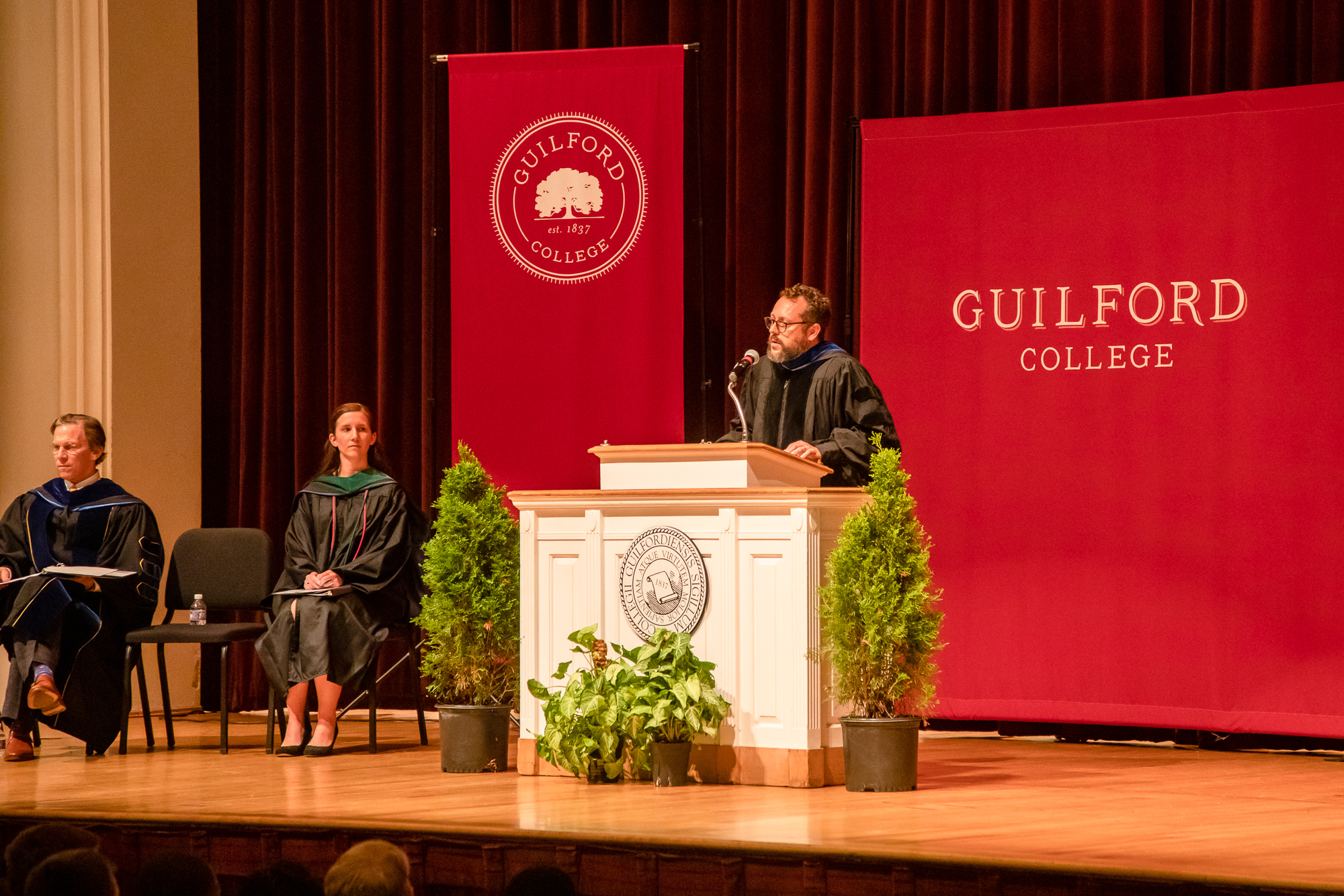 Friends Center Director Wess Daniels speaks at Convocation.